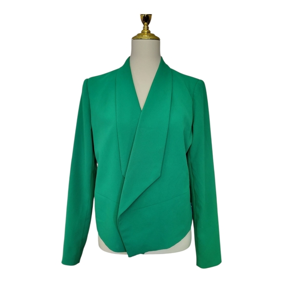 Philosophy Republic Clothing Emerald Green Open Front Blazer Jacket Women’s 10 - Picture 1 of 7